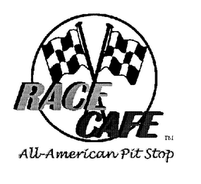 RACE CAFE AN ALL-AMERICAN PIT STOP logo
