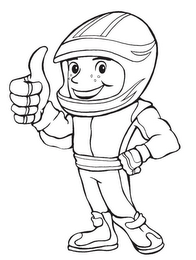 RACE CAR DRIVER GIVING THUMBS UP logo