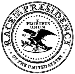 RACE FOR THE PRESIDENCY OF THE UNITED STATES E PLURIBUS UNUM logo
