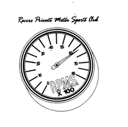 RACERS PRIVATE MOTOR SPORTS CLUB R.P.M.S. X 100 logo