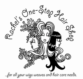RACHEL'S ONE-STOP HAIR SHOP ...FOR ALL YOUR WIGS WEAVES AND HAIR CARE NEEDS. logo