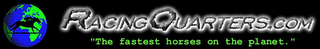 RACINGQUARTERS.COM "THE FASTEST HORSES ON THE PLANET." logo