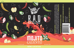 R.A.D REALLY AWESOME DRINKS! MOJITO CALIENTE! WINE COCKTAIL logo
