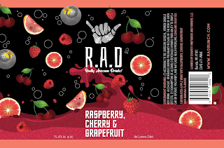 R.A.D REALLY AWESOME DRINKS! RASPBERRY, CHERRY & GRAPEFRUIT logo