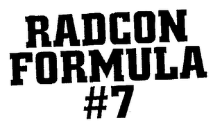 RADCON FORMULA #7 logo
