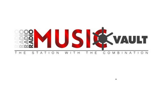 RADIO MUSIC VAULT THE STATION WITH THE COMBINATION logo