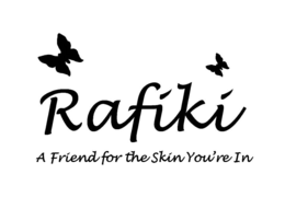 RAFIKI A FRIEND FOR THE SKIN YOU'RE IN logo