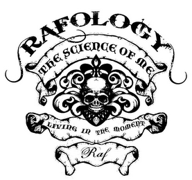 RAFOLOGY THE SCIENCE OF ME LIVING IN THE MOMENT RAF logo