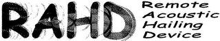 RAHD REMOTE ACOUSTIC HAILING DEVICE logo