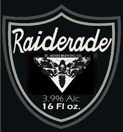 RAIDERADE ST MOTH BREWING CO 3.9% ALC 16 FL OZ. logo