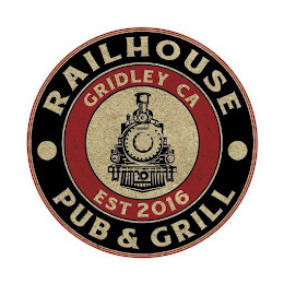 RAILHOUSE PUB & GRILL GRIDLEY CA EST 2016 logo