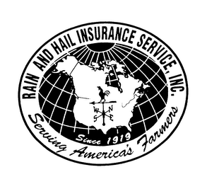 RAIN AND HAIL INSURANCE SERVICE, INC. SERVING AMERICA'S FARMERS SINCE 1919 logo