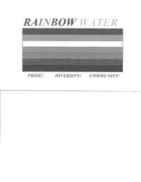 RAINBOW WATER-PRIDE! DIVERSITY! COMMUNITY! logo