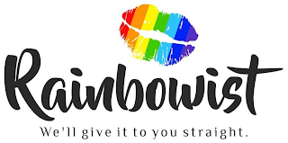 RAINBOWIST WE'LL GIVE IT TO YOU STRAIGHT logo