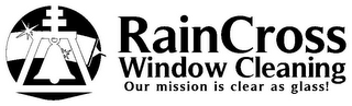 RAINCROSS WINDOW CLEANING OUR MISSION IS CLEAR AS GLASS! logo