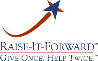 RAISE-IT-FORWARD GIVE ONCE.  HELP TWICE. logo