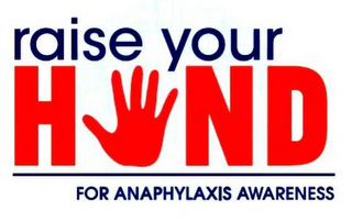 RAISE YOUR HAND FOR ANAPHYLAXIS AWARENESS logo