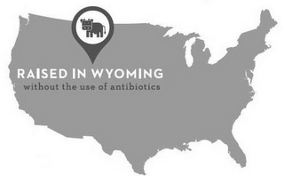 RAISED IN WYOMING WITHOUT THE USE OF ANTIBIOTICS logo