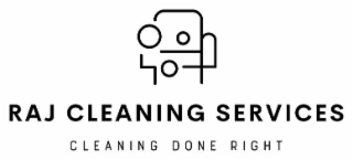 RAJ CLEANING SERVICES CLEANING DONE RIGHT logo