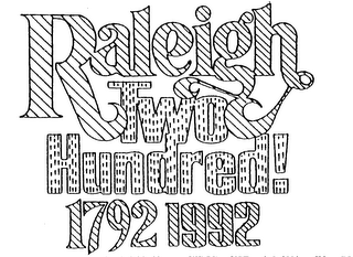 RALEIGH TWO HUNDRED! 1792 1992 logo
