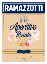 RAMAZZOTTI CASA FONDATA NEL 1815 SPECIALITÀ DELLA DITTA APERITIVO ROSATO AUSANO RAMAZZOTTI FR logo