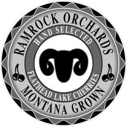 RAMROCK ORCHARDS MONTANA GROWN HAND SELECTED FLATHEAD LAKE CHERRIES logo