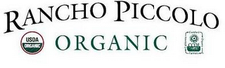 RANCHO PICCOLO ORGANIC USDA ORGANIC CCOF CALIFORNIA CERTIFIED ORGANIC FARMERS logo