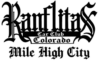 RANFLITAS CAR CLUB COLORADO MILE HIGH CITY logo