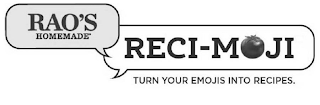 RAO'S HOMEMADE RECI-MOJI TURN YOUR EMOJIS INTO RECIPES. logo