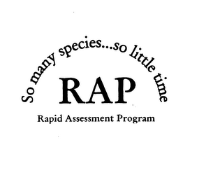 RAP RAPID ASSESSMENT PROGRAM SO MANY SPECIES... SO LITTLE TIME logo