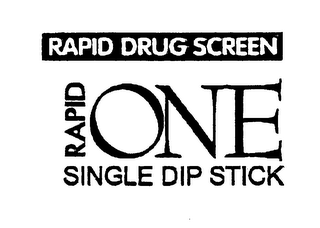 RAPID ONE RAPID DRUG SCREEN SINGLE DIP STICK logo