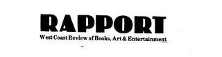 RAPPORT WEST COAST REVIEW OF BOOKS, ART & ENTERTAINMENT logo