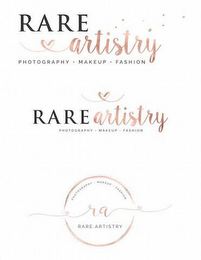 RARE ARTISTRY PHOTOGRAPHY · MAKEUP · FASHION logo