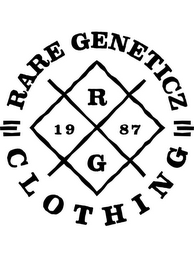 RARE GENETICZ CLOTHING RG 1987 logo