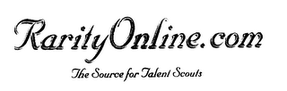 RARITYONLINE,COM THE SOURCE FOR TALENT SCOUTS logo