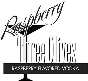 RASPBERRY THREE OLIVES RASPBERRY FLAVORED VODKA logo