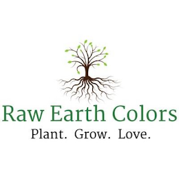 RAW EARTH COLORS PLANT. GROW. LOVE. logo