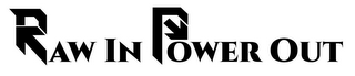 RAW IN POWER OUT logo