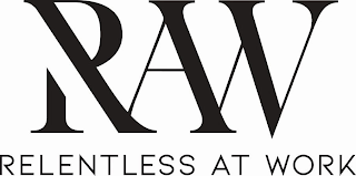 RAW RELENTLESS AT WORK logo