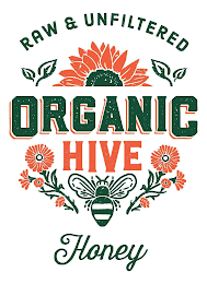 RAW & UNFILTERED ORGANIC HIVE HONEY logo