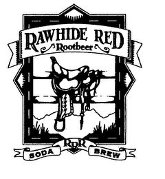 RAWHIDE RED ROOTBEER RRR SODA BREW logo