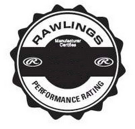RAWLINGS PERFORMANCE RATING R MANUFACTURER CERTIFIED logo