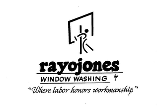 RAYOJONES WINDOW WASHING WHERE LABOR HONORS WORKMANSHIP logo