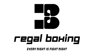 RB REGAL BOXING EVERY NIGHT IS FIGHT NIGHT logo