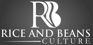 RB RICE AND BEANS CULTURE logo