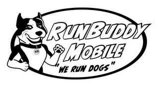 RB RUNBUDDY MOBILE "WE RUN DOGS" logo