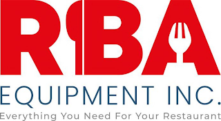 RBA EQUIPMENT INC. EVERYTHING YOU NEED FOR YOUR RESTAURANT logo