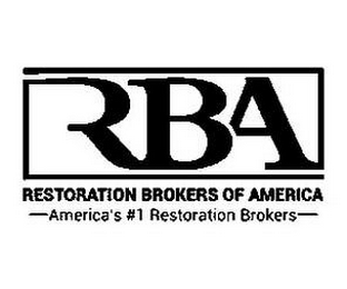 RBA RESTORATION BROKERS OF AMERICA -AMERICA'S #1 RESTORATION BROKERS- logo