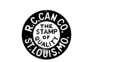 R.C. CAN CO. THE STAMP OF QUALITY ST. LOUIS, MO. logo
