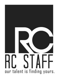 RC RC STAFF OUR TALENT IS FINDING YOURS. logo